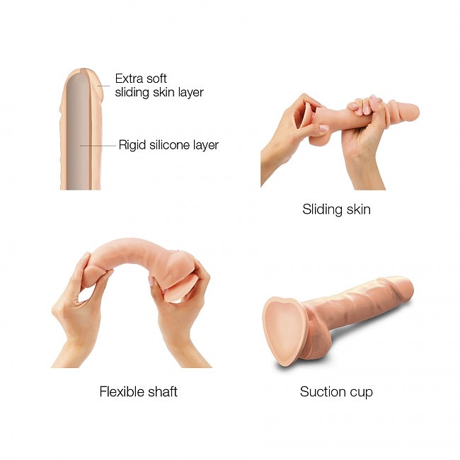  Strap-On-Me SLIDING SKIN REALISTIC DILDO VANILLE