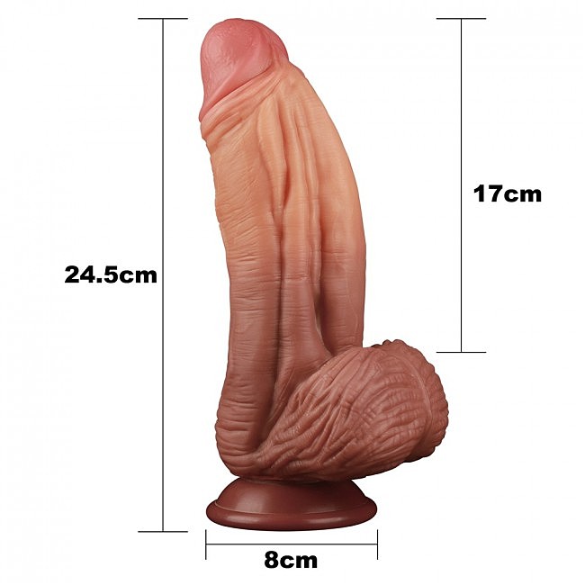  10' Dual layered Platinum Silicone Cock