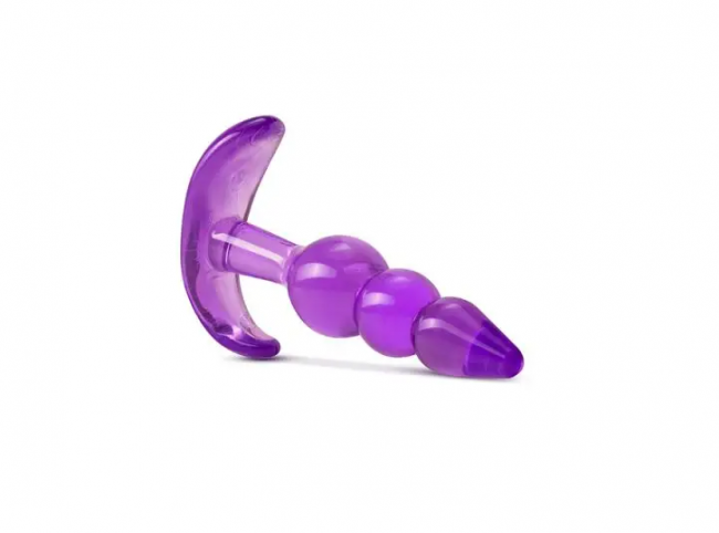 B YOURS TRIPLE BEAD ANAL PLUG PURPLE