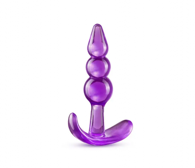 B YOURS TRIPLE BEAD ANAL PLUG PURPLE
