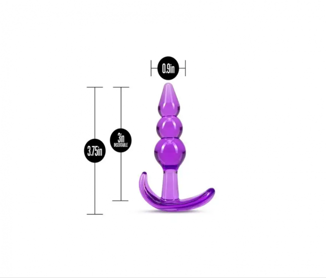 B YOURS TRIPLE BEAD ANAL PLUG PURPLE