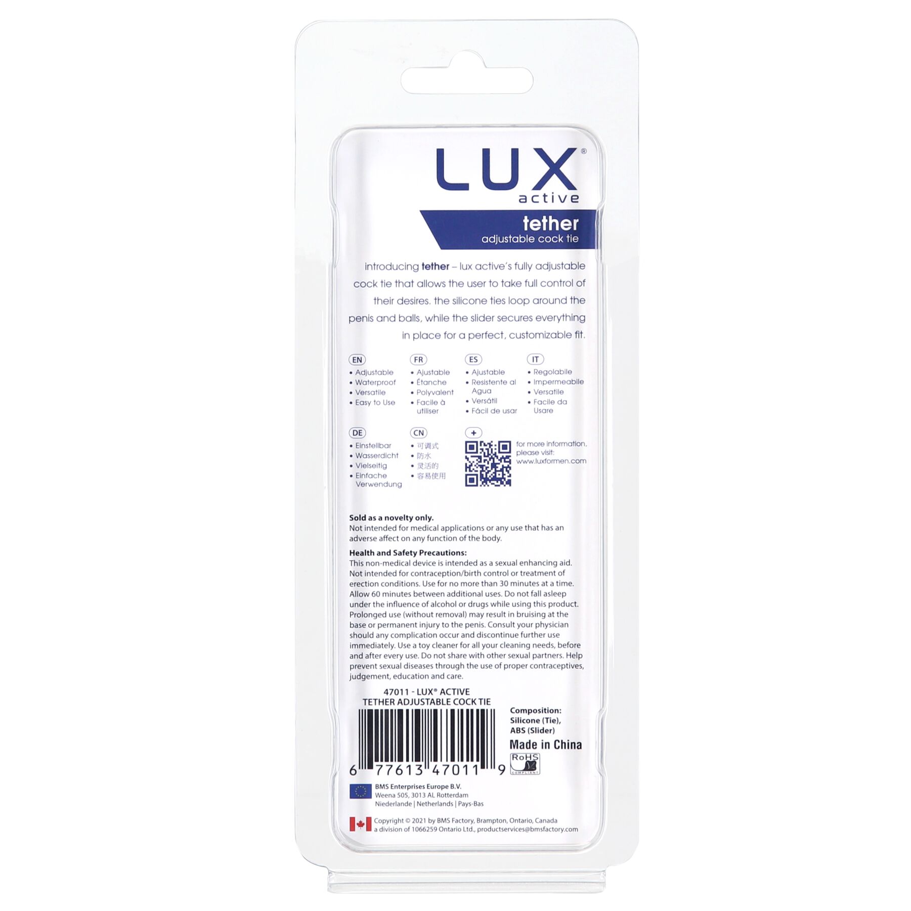   LUX Active  Tether  Adjustable Silicone Cock Tie