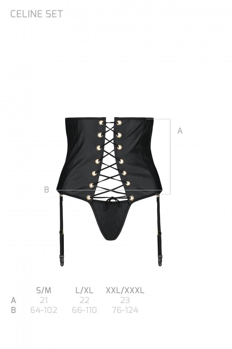 CELINE SET WITH OPEN BRA black S/M — Passion