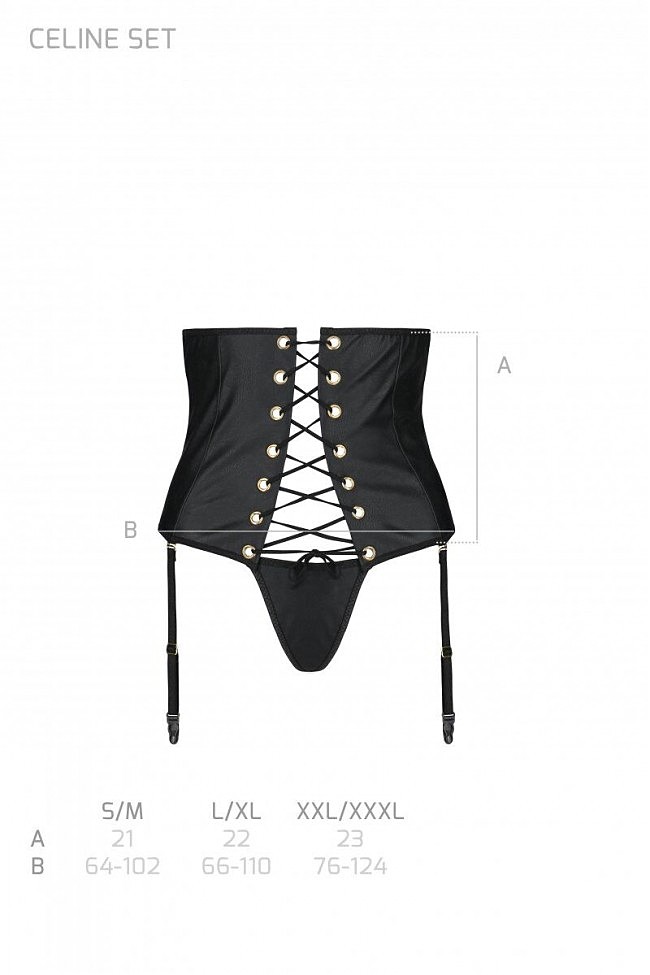 CELINE SET WITH OPEN BRA black S/M — Passion