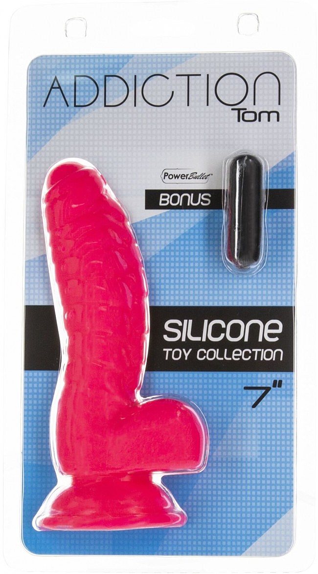  ADDICTION — Tom 7» Dildo With Balls — Pink
