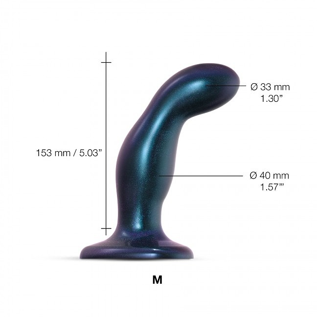  Strap-On-Me DILDO PLUG SNAKY METALLIC BLUE — M