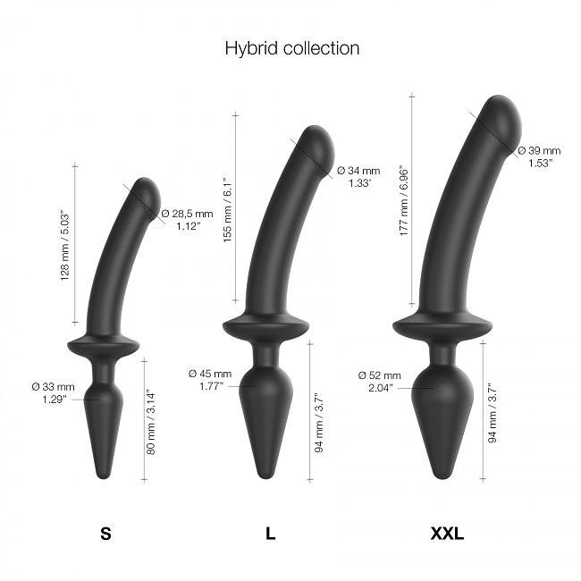     Strap-On-Me SWITCH PLUG-IN SEMI-REALISTIC DILDO BLACK — S