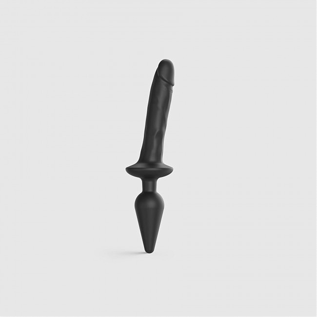     Strap-On-Me SWITCH PLUG-IN REALISTIC DILDO BLACK — L