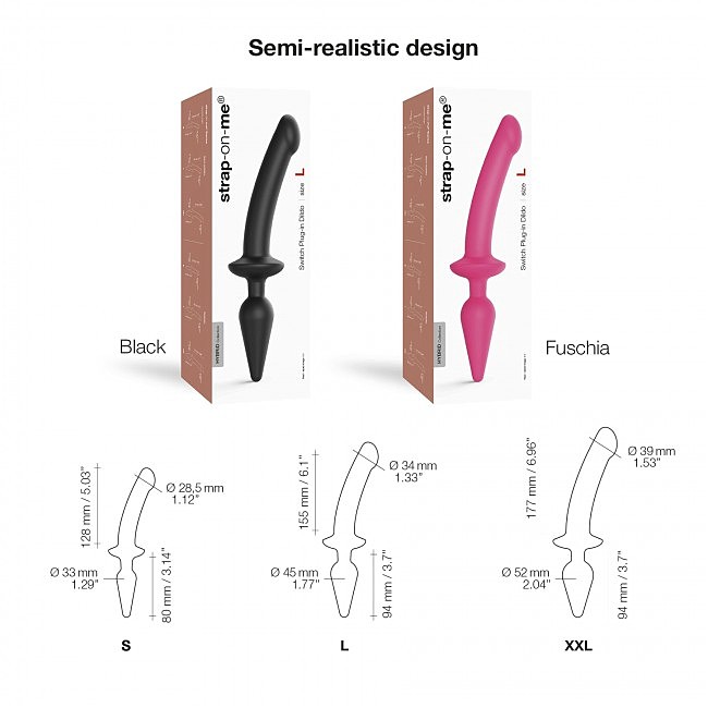      Strap-On-Me SWITCH PLUG-IN SEMI-REALISTIC DILDO