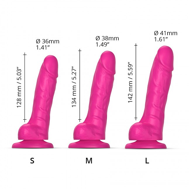  Strap-On-Me SLIDING SKIN REALISTIC DILDO FUCHSIA