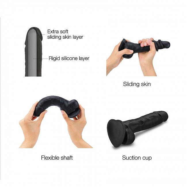   Strap-On-Me SLIDING SKIN REALISTIC DILDO BLACK    