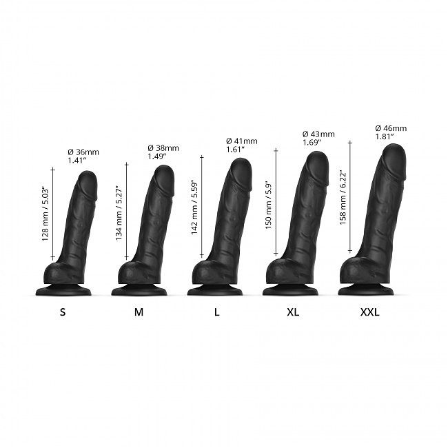   Strap-On-Me SLIDING SKIN REALISTIC DILDO BLACK    