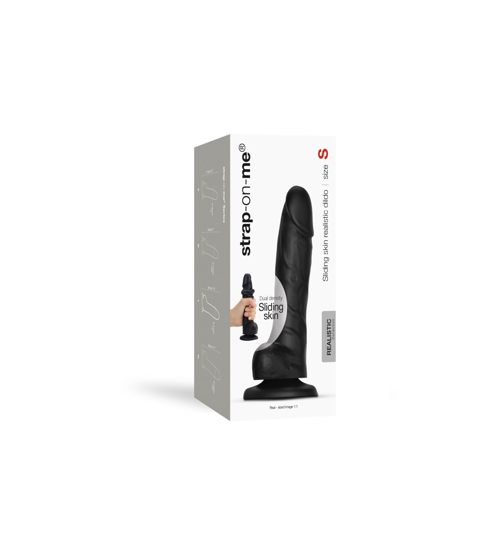   Strap-On-Me SLIDING SKIN REALISTIC DILDO BLACK    