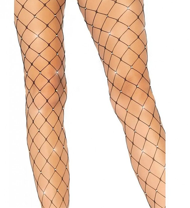       Leg Avenue Rhinestone micro net tights O/S