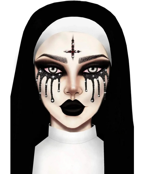    Possessed face jewels sticker Leg Avenue
