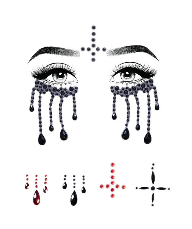    Possessed face jewels sticker Leg Avenue