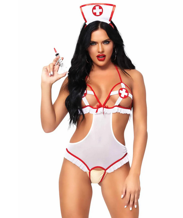    One Size Naughty Nurse Roleplay Lingerie Set  Leg Avenue