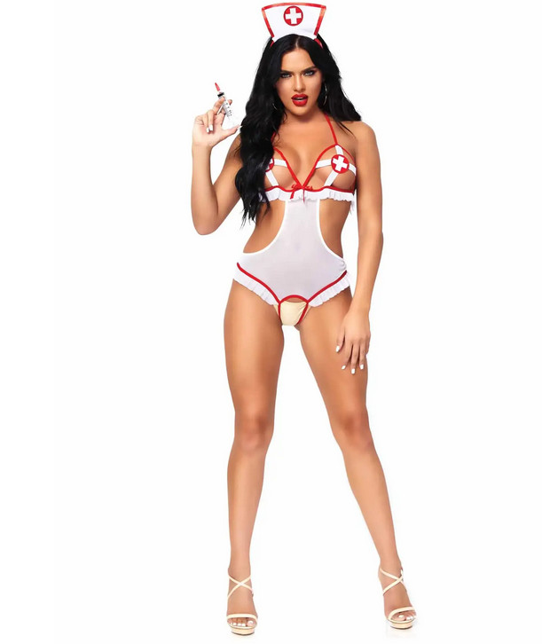    One Size Naughty Nurse Roleplay Lingerie Set  Leg Avenue