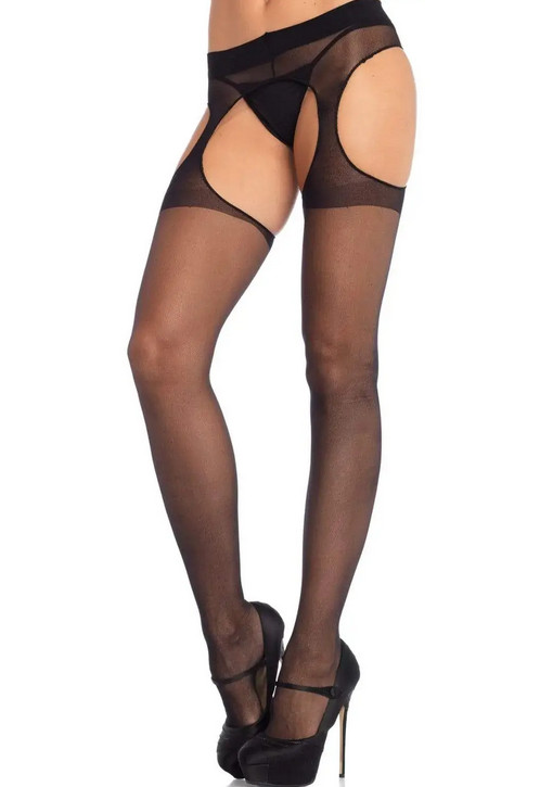     Leg Avenue Sheer Suspender Pantyhose O/S
