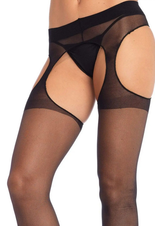     Leg Avenue Sheer Suspender Pantyhose O/S