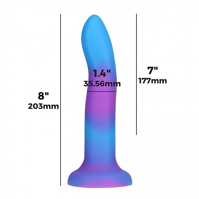     ADDICTION — Rave — 8» Glow in the Dark Dildo — Blue Purple
