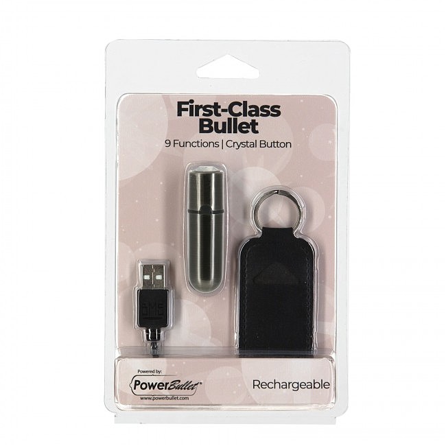  PowerBullet — First-Class Bullet 2.5» with Key Chain Pouch, Gun Metal