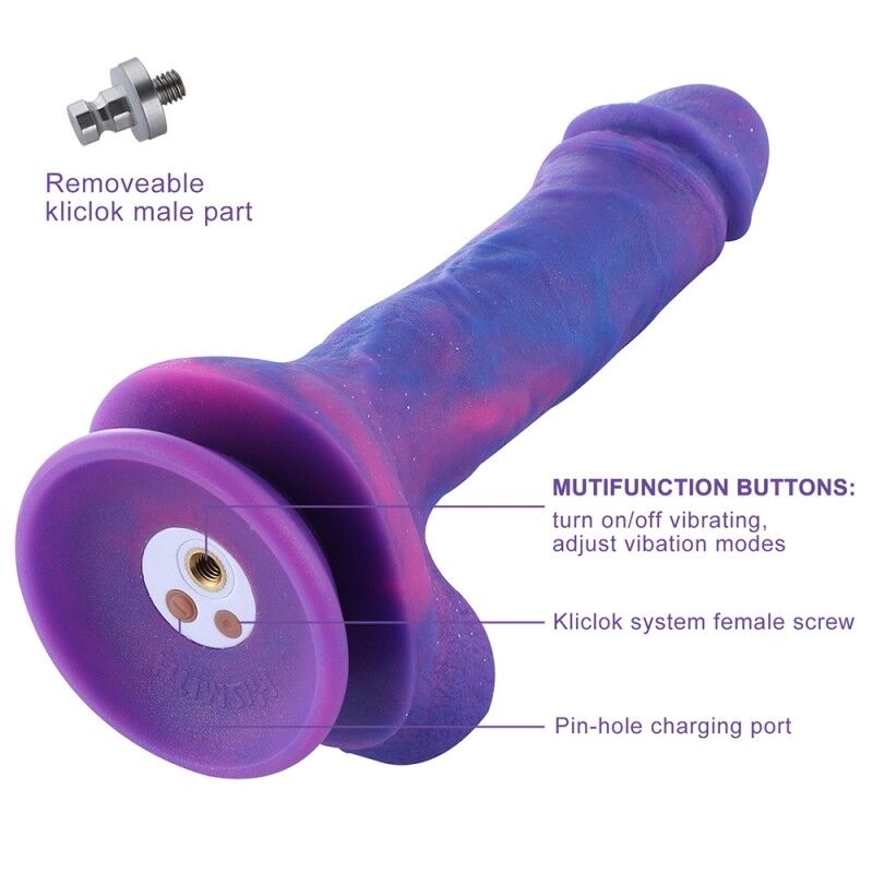 Hismith 8.2» Purple Silicone Dildo with Vibe