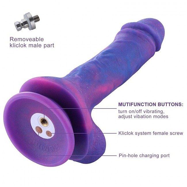 Hismith 8.2» Purple Silicone Dildo with Vibe