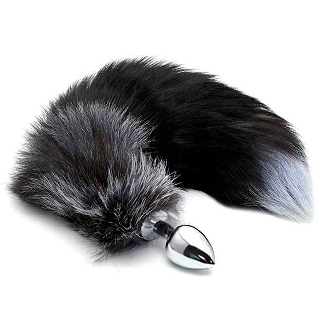      Alive Black And White Fox Tail M