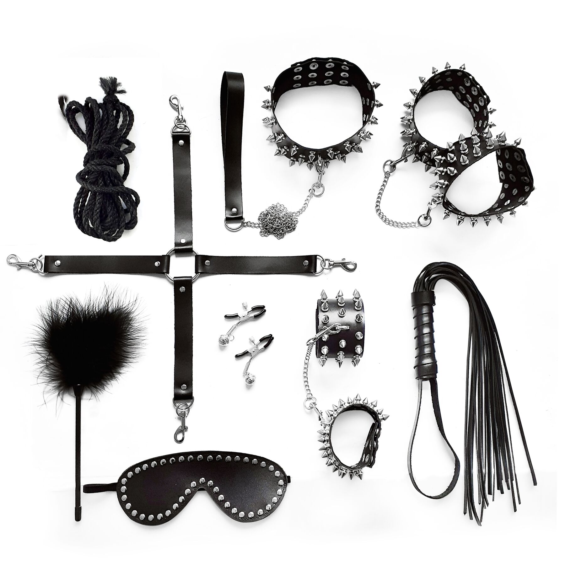  Art of Sex — Spikes BDSM Set Leather, 10 ,  , 