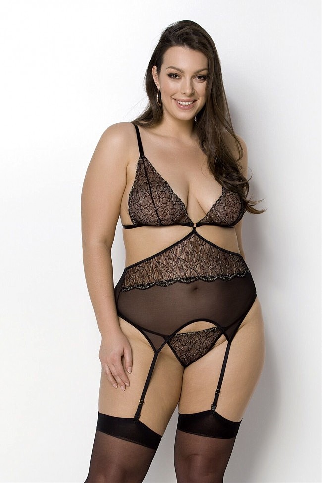 AMBERLY CORSET black 4XL/5XL — Passion