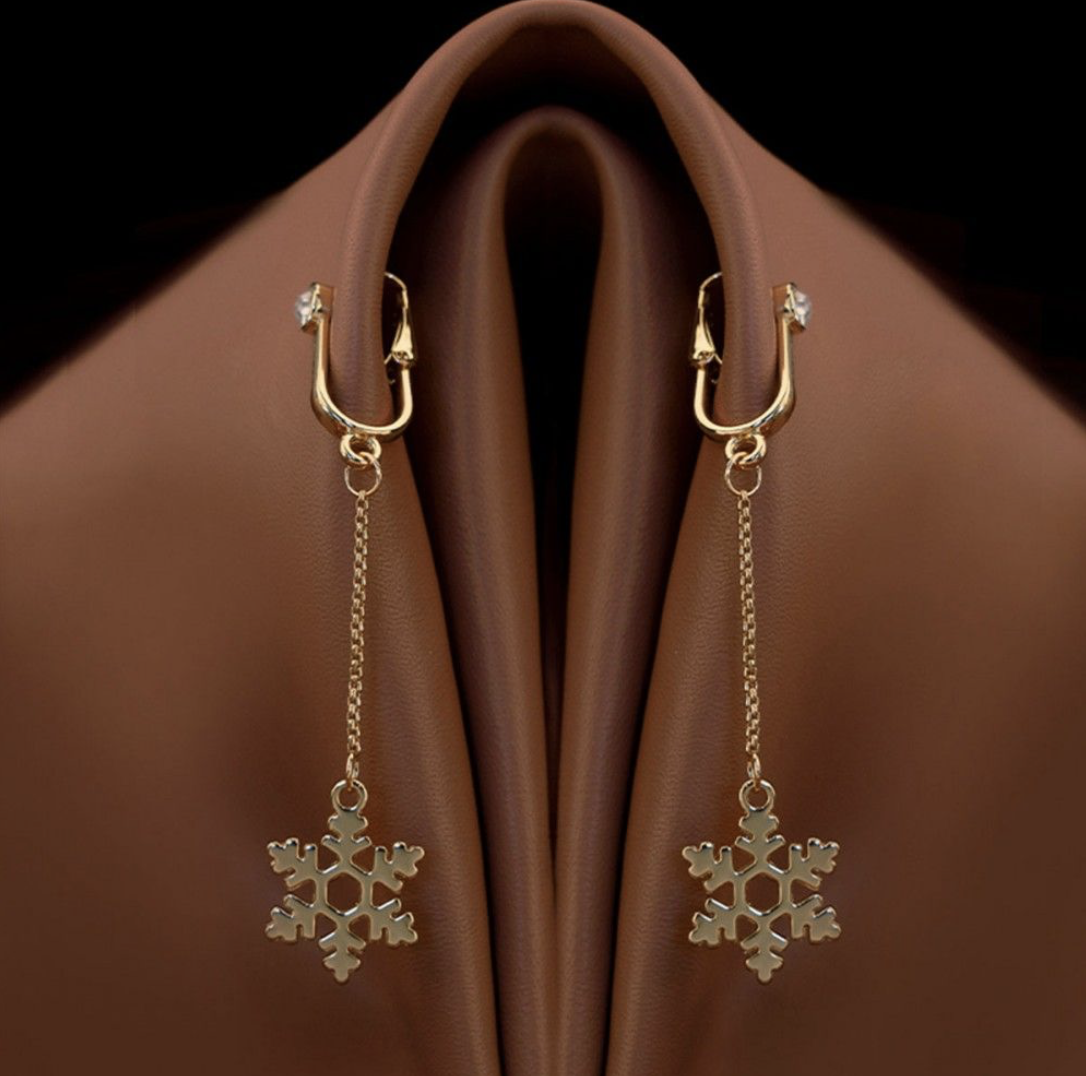       non-pierced clitoral jewelry dangle with snowflake UPKO