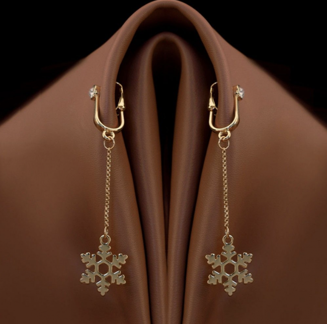       non-pierced clitoral jewelry dangle with snowflake UPKO