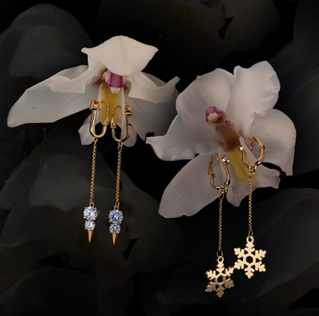       non-pierced clitoral jewelry dangle with snowflake UPKO