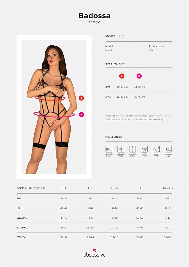 Obsessive Badossa crotchless teddy S/M