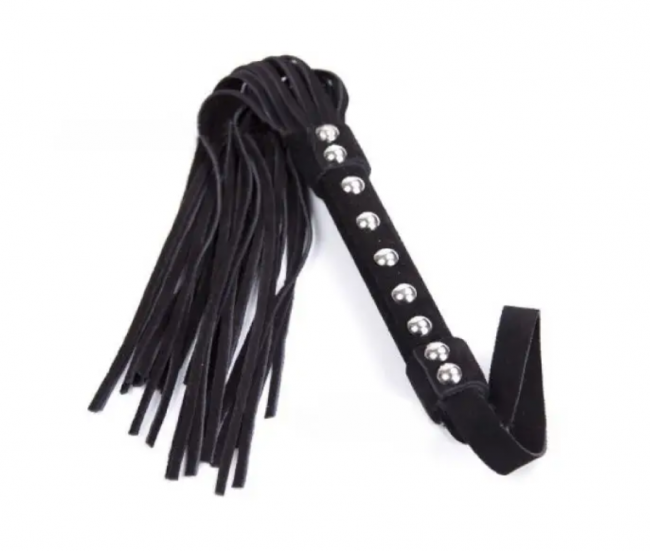  DS Fetish Leather flogger black suede leather
