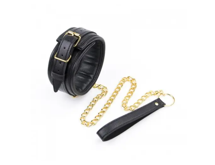 ������� � �������� DS Fetish Collar black with leash