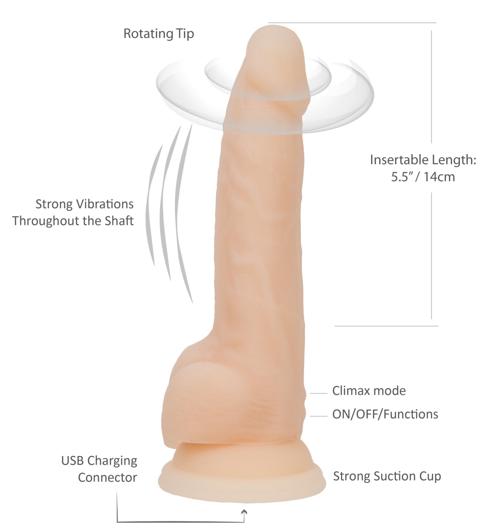 ������������� ADDICTION &mdash; Naked &mdash; 8&raquo; Rotating & Vibrating Dildo with Remote � Vanilla