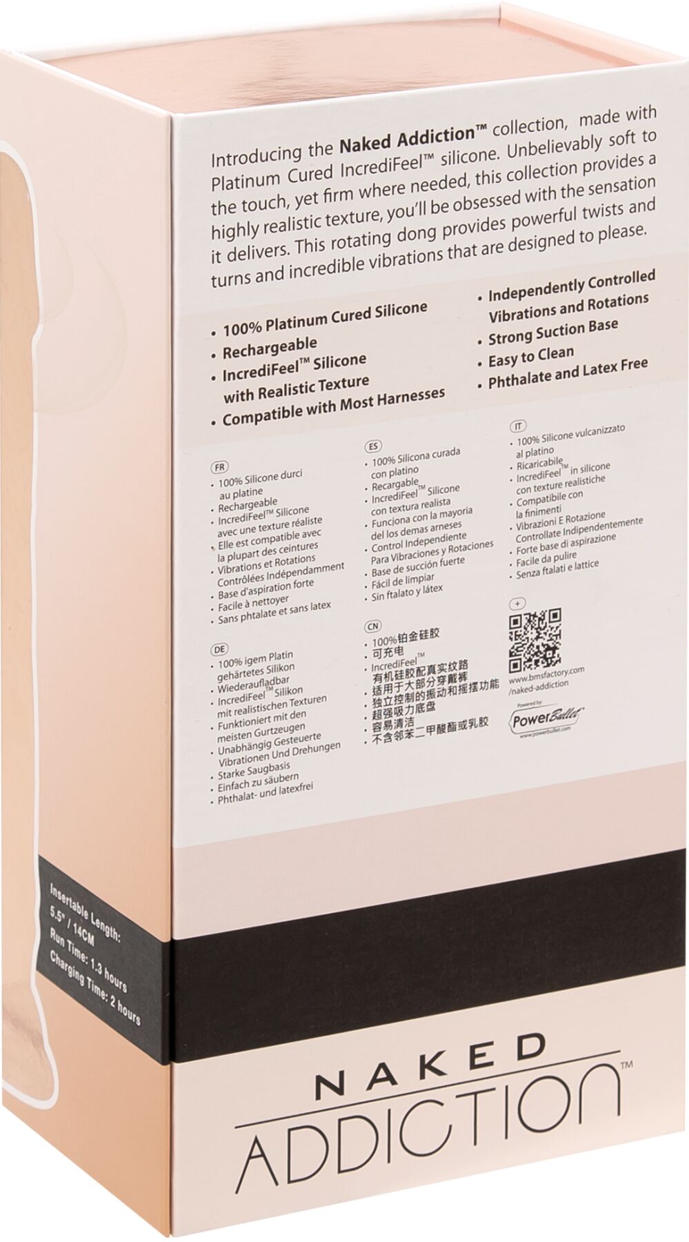 ������������� ADDICTION &mdash; Naked &mdash; 8&raquo; Rotating & Vibrating Dildo with Remote � Vanilla