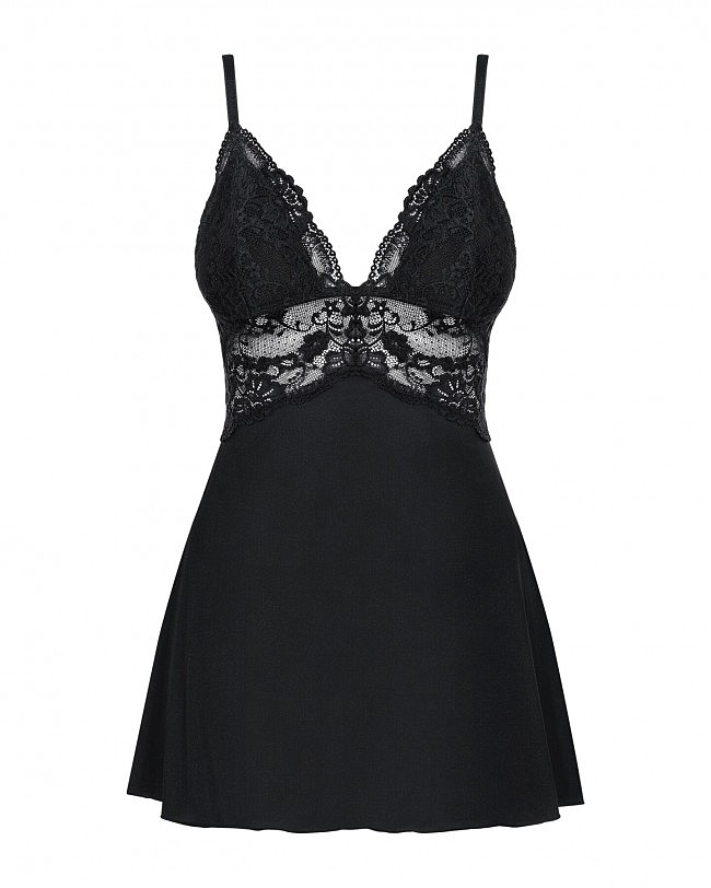 Obsessive 810-BAB-1 babydoll & thong black S/M
