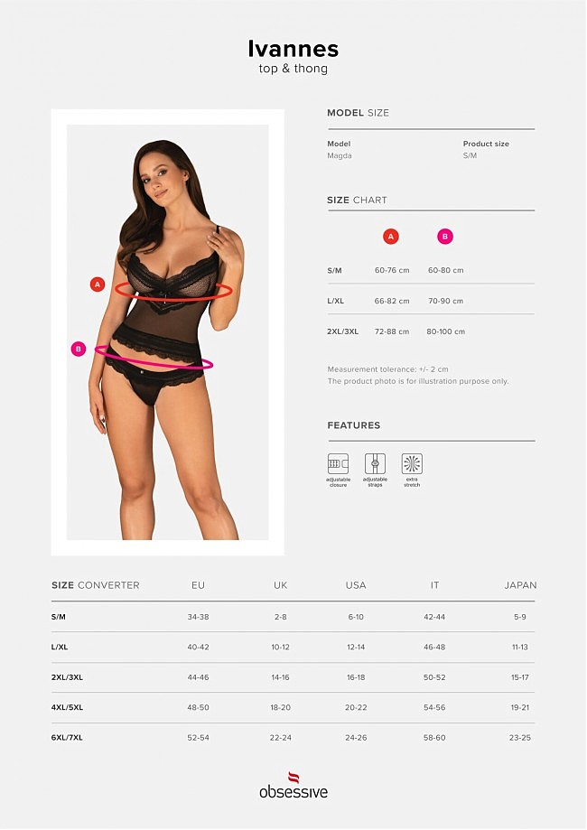 Obsessive Ivannes top & thong S/M