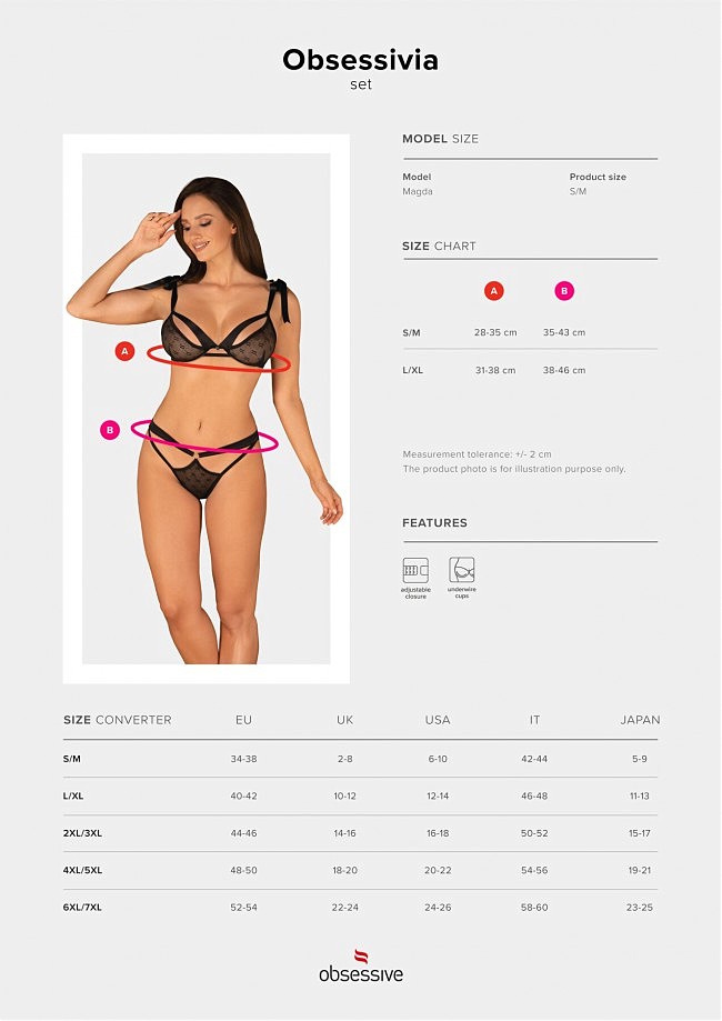 Obsessive Obsessivia 2-pcs set black S/M