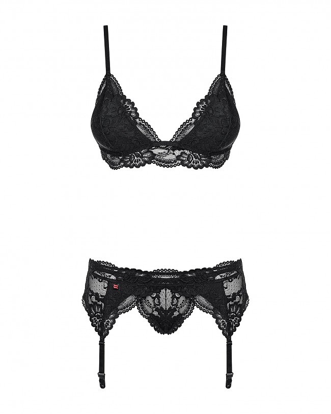 Obsessive 810-SEG-1 3 pcs set black S/M
