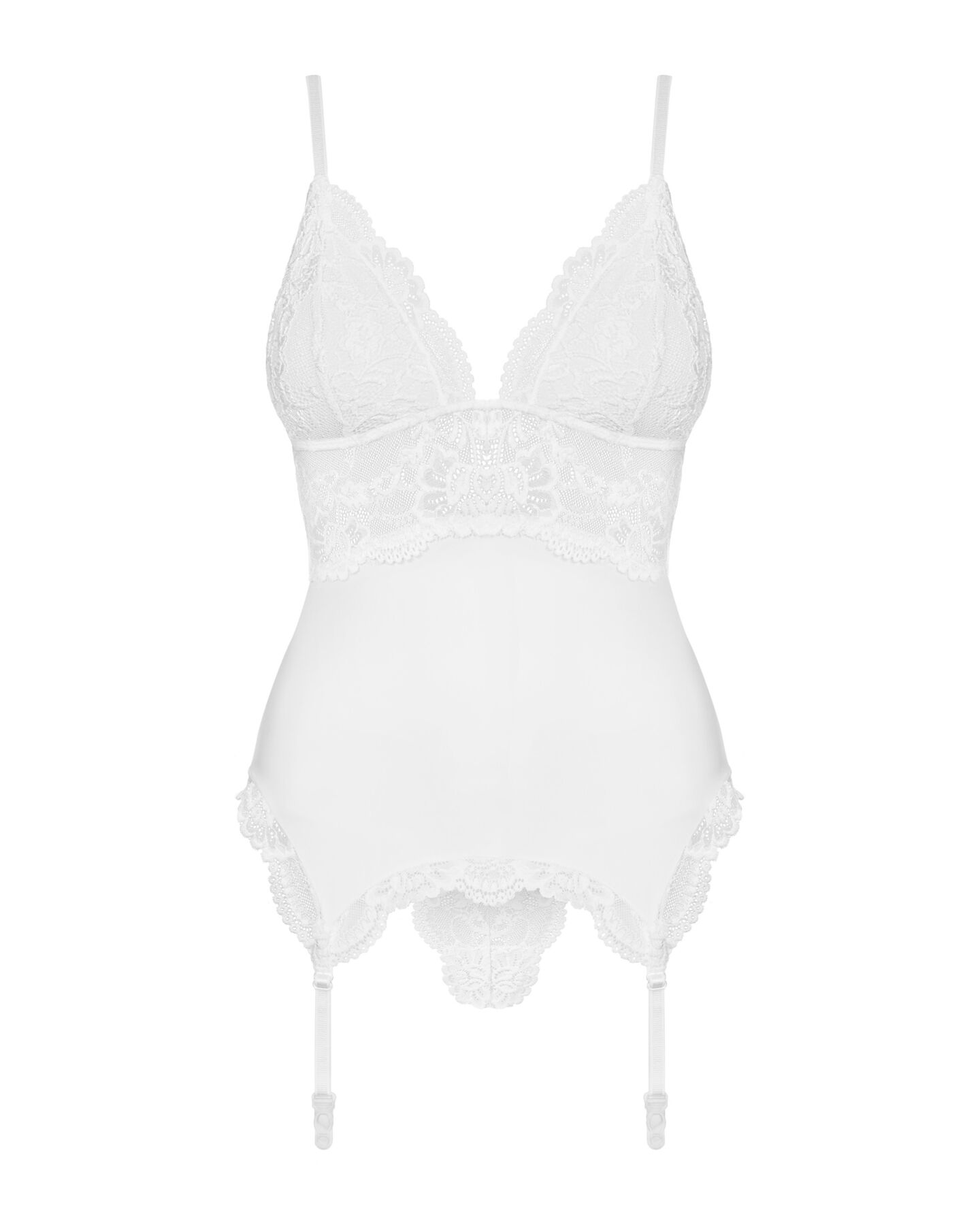 Obsessive 810-COR-2 corset & thong white S/M