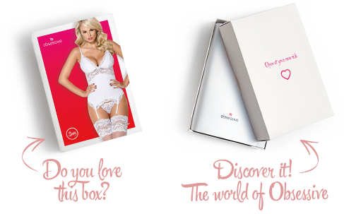 Obsessive 810-COR-2 corset & thong white S/M
