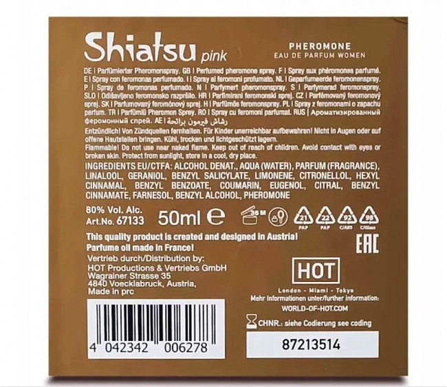     SHIATSU Pheromone Fragrance women pink 50 ml