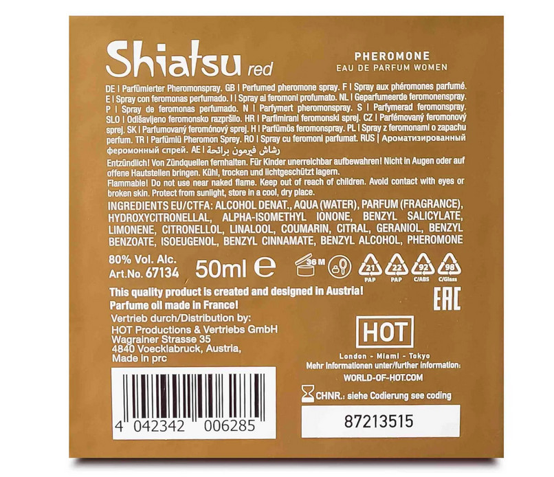     SHIATSU Pheromone Fragrance women red 50 ml