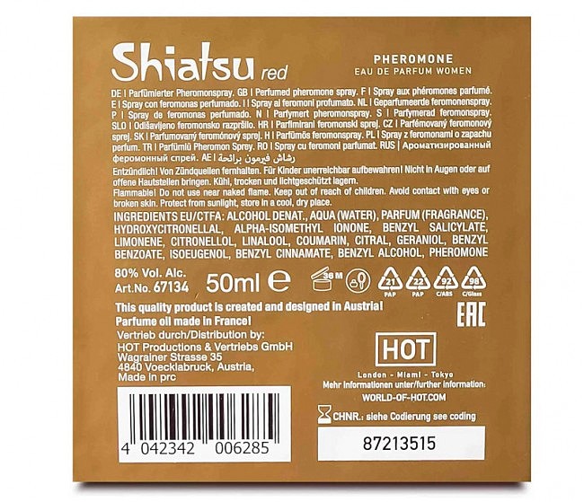     SHIATSU Pheromone Fragrance women red 50 ml
