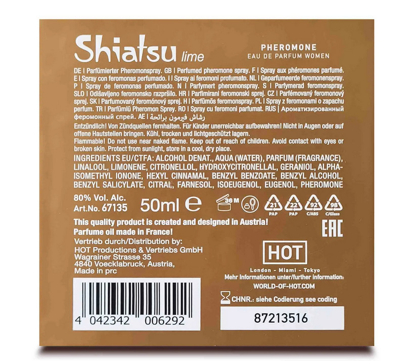     SHIATSU Pheromone Fragrance women lime 50 m