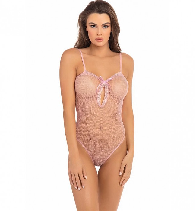    UNDONE SEE THROUGH BODYSUIT PINK, OS
